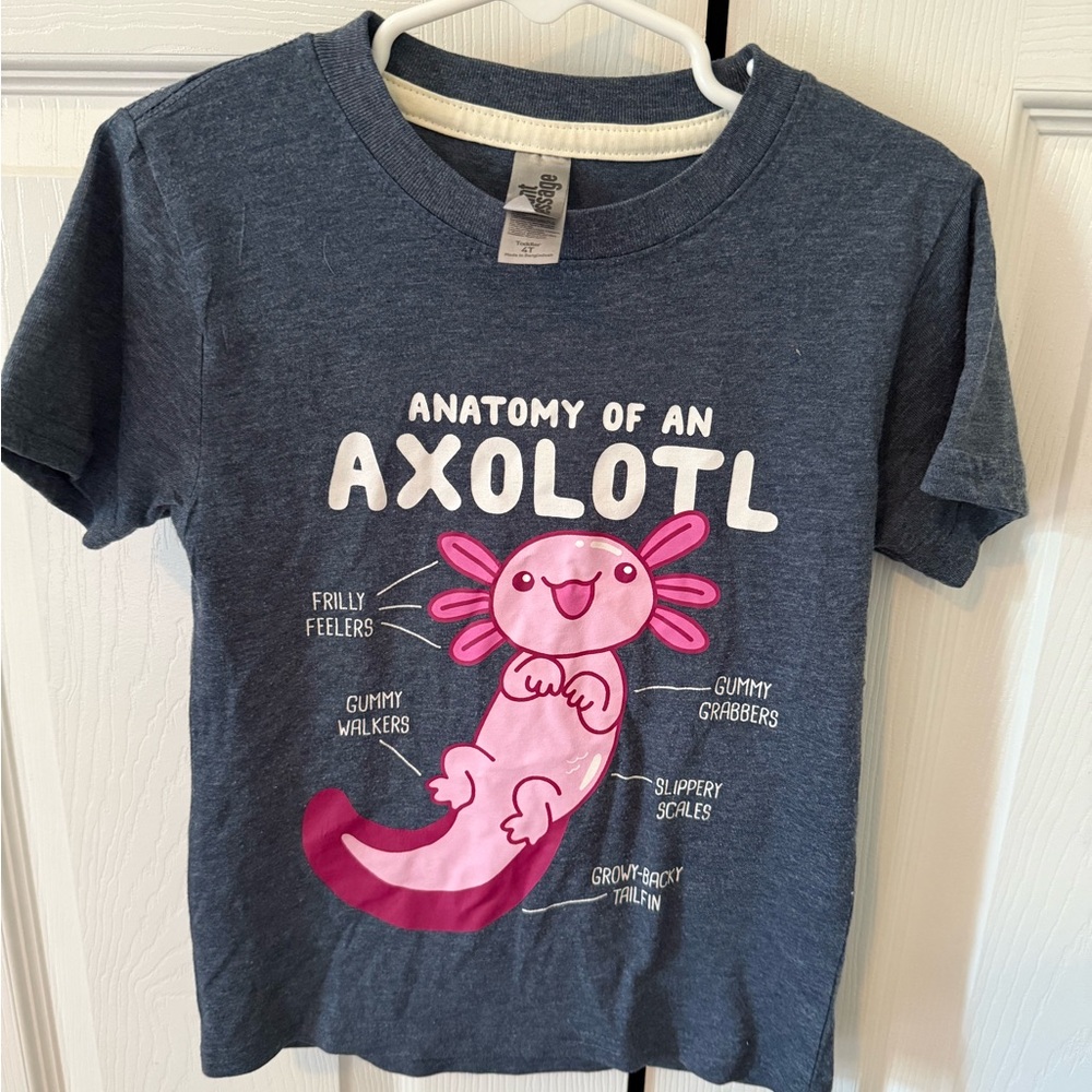 Blue and Pink Axolotl Anatomy Short Sleeve Tee